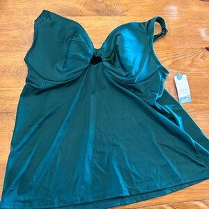 NWT swim by Cacique, green 36DDD tankini